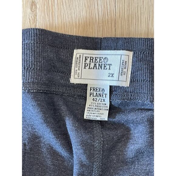 NWT Men’s Free Planet Dark Gray Shorts Draw String Organic Sustainable Size 2X - Picture 3 of 6